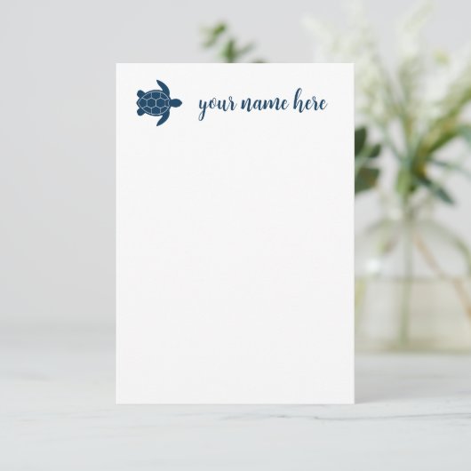 Personalisierte Schildkrötennotecards Dankeskarte (Stehend Vorderseite)