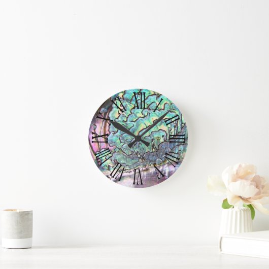 Personalisierte schillernde schöne natürliche runde wanduhr (Zuhause)