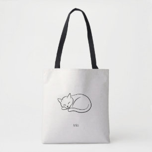Personalisierte Schlafkatze Minimalistischer Trage Tasche