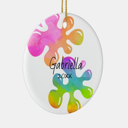 Personalisierte Schlamm-Weihnachtsverzierung Keramik Ornament (Rechts)