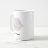 Personalisierte Schleiereule mit violettem Hinterg Kaffeetasse (Vorderseite Links)