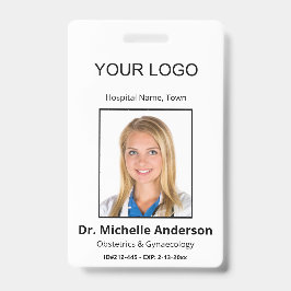 Personalisierte Schlichte White Doctor Foto Identi Ausweis