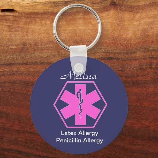 Personalisierte Schlüsselanhänger einer Allergie (Vorderseite)