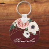 Personalisierte Schlüsselkette Geometrische Garten Schlüsselanhänger (Vorderseite)