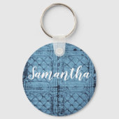 Personalisierte Schlüsselkette Rustikale Zinndecke Schlüsselanhänger (Vorderseite)