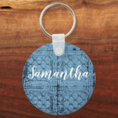 Personalisierte Schlüsselkette Rustikale Zinndecke Schlüsselanhänger (Vorderseite)