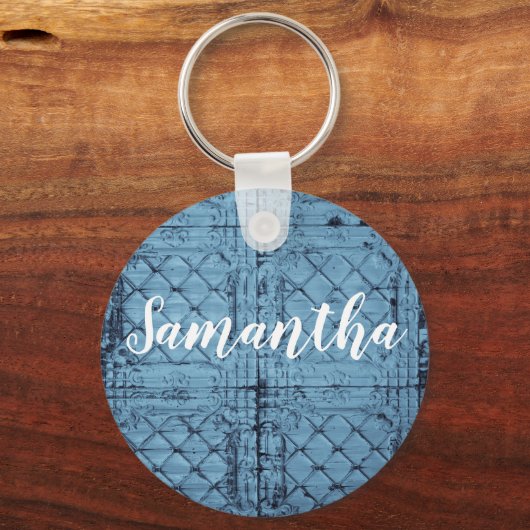 Personalisierte Schlüsselkette Rustikale Zinndecke Schlüsselanhänger (Vorderseite)
