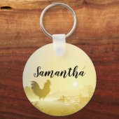 Personalisierte Schlüsselkette Sonntagsmorgen Land Schlüsselanhänger (Vorderseite)