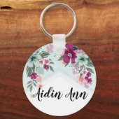 Personalisierte Schlüsselkette Tropische Blume auf Schlüsselanhänger (Vorderseite)