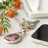 Personalisierte Schlüsselkettenschädel Rose Gothic Schlüsselanhänger (Seite)