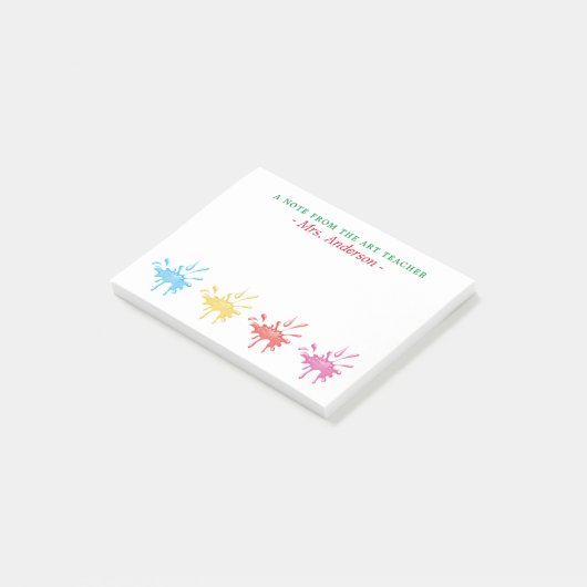 Personalisierte Schmerz gespritzter Kunstlehrer Post-it Klebezettel (angewinkelt)