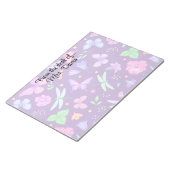 Personalisierte Schmetterling-Libelle-Blume Notizblock (angewinkelt)