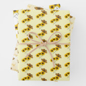 Personalisierte Schmetterling- und Sonnenblumenmus Geschenkpapier Set (Beispiel)