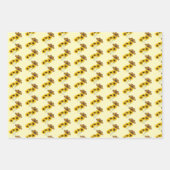 Personalisierte Schmetterling- und Sonnenblumenmus Geschenkpapier Set (Vorderseite)