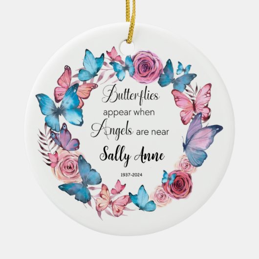 Personalisierte Schmetterlinge erscheinen, wenn En Keramik Ornament (Vorne)