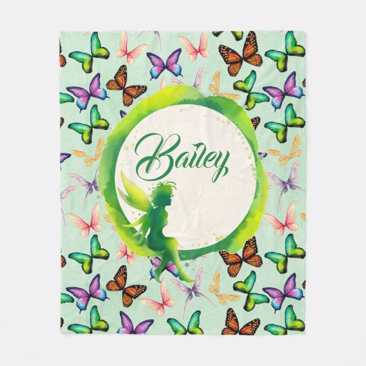 Personalisierte Schmetterlinge Fleecedecke (Vorderseite)