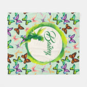 Personalisierte Schmetterlinge Fleecedecke (Vorderseite (Horizontal))