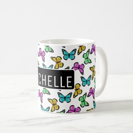 Personalisierte Schmetterlinge Kaffeetasse (VorderseiteRechts)