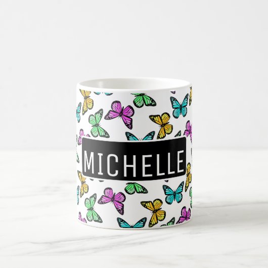 Personalisierte Schmetterlinge Kaffeetasse (Mittel)