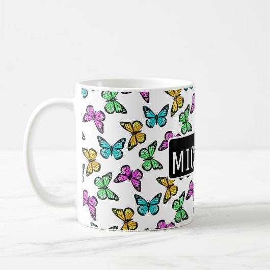 Personalisierte Schmetterlinge Kaffeetasse (Links)