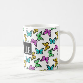 Personalisierte Schmetterlinge Kaffeetasse