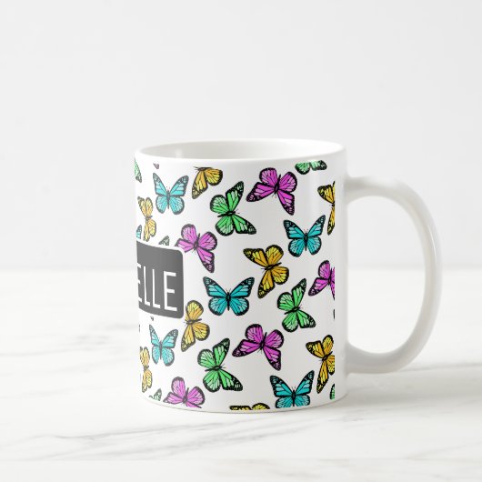 Personalisierte Schmetterlinge Kaffeetasse (Rechts)