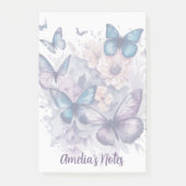 Personalisierte Schmetterlinge Lila Name Girl Post-it Klebezettel (Vorderseite)