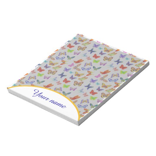 Personalisierte Schmetterlinge Notizblock (Rotiert)