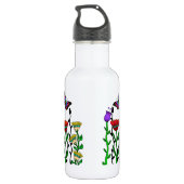 Personalisierte Schmetterlinge und Blume Hübsche K Edelstahlflasche (Rückseite)