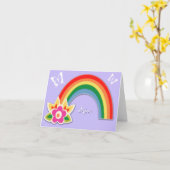Personalisierte Schmetterlinge und Regenbogen-Mitt Karte (Gelbe Blume)