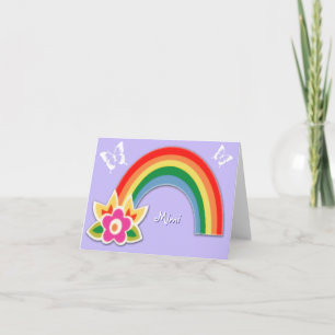 Personalisierte Schmetterlinge und Regenbogen-Noti Karte