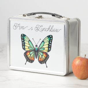 Personalisierte Schmetterlings-Lunchbox Metall Brotdose
