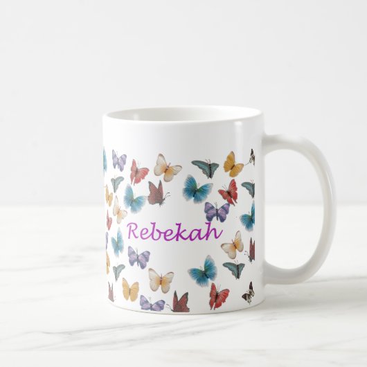 Personalisierte Schmetterlings-Tasse - Rebekah Kaffeetasse (Rechts)