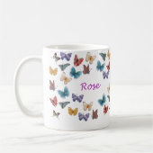 Personalisierte Schmetterlings-Tasse - Rose Kaffeetasse (Links)