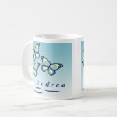 Personalisierte Schmetterlings-Tassen Kaffeetasse (Vorderseite Links)
