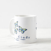 Personalisierte Schmetterlings-Tassen Kaffeetasse (Vorderseite Links)