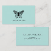 Personalisierte Schmetterlingsdarstellung auf blau Visitenkarte (Vorne/Hinten)