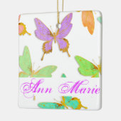 Personalisierte Schmetterlingserie Keramik Ornamen Keramikornament (Links)