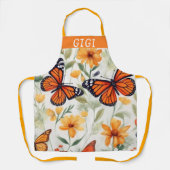 Personalisierte Schmetterlingsfeder-Wildblume Schürze (Vorderseite)