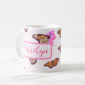 Personalisierte Schmetterlingsflora Kaffeetasse (Vorderseite Links)