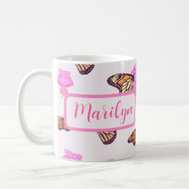 Personalisierte Schmetterlingsflora Kaffeetasse