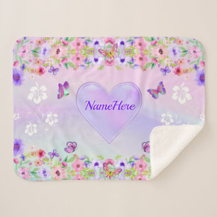 Personalisierte, Schmetterlingswurzel für Mädchen Sherpadecke