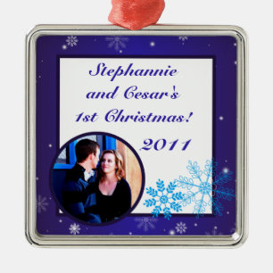 Personalisierte Schmuckstücke Weißschneeflocken Silbernes Ornament