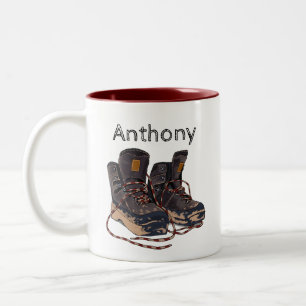 Personalisierte schmutzige Wanderstiefel Outdoor-A Zweifarbige Tasse