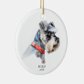 Personalisierte Schnauzer Illustration Dog Pet Cus Keramik Ornament (Rechts)