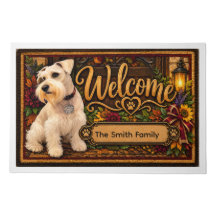 Personalisierte Schnauzer-Willkommensmatte | Herbs