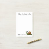 Personalisierte Schnecke Post-it Klebezettel (Auf Schreibtisch)