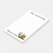 Personalisierte Schnecke Post-it Klebezettel (angewinkelt)