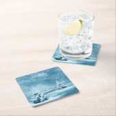 Personalisierte Schnee-Winter-Blues Rechteckiger Pappuntersetzer (Vor Ort)