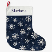 Personalisierte Schneeflocke Großer Weihnachtsstrumpf (Vorderseite)